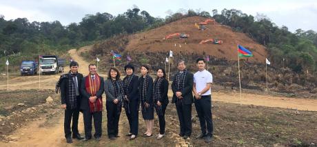 Participants at the ground-breaking ceremony at Lailenpi, 2019